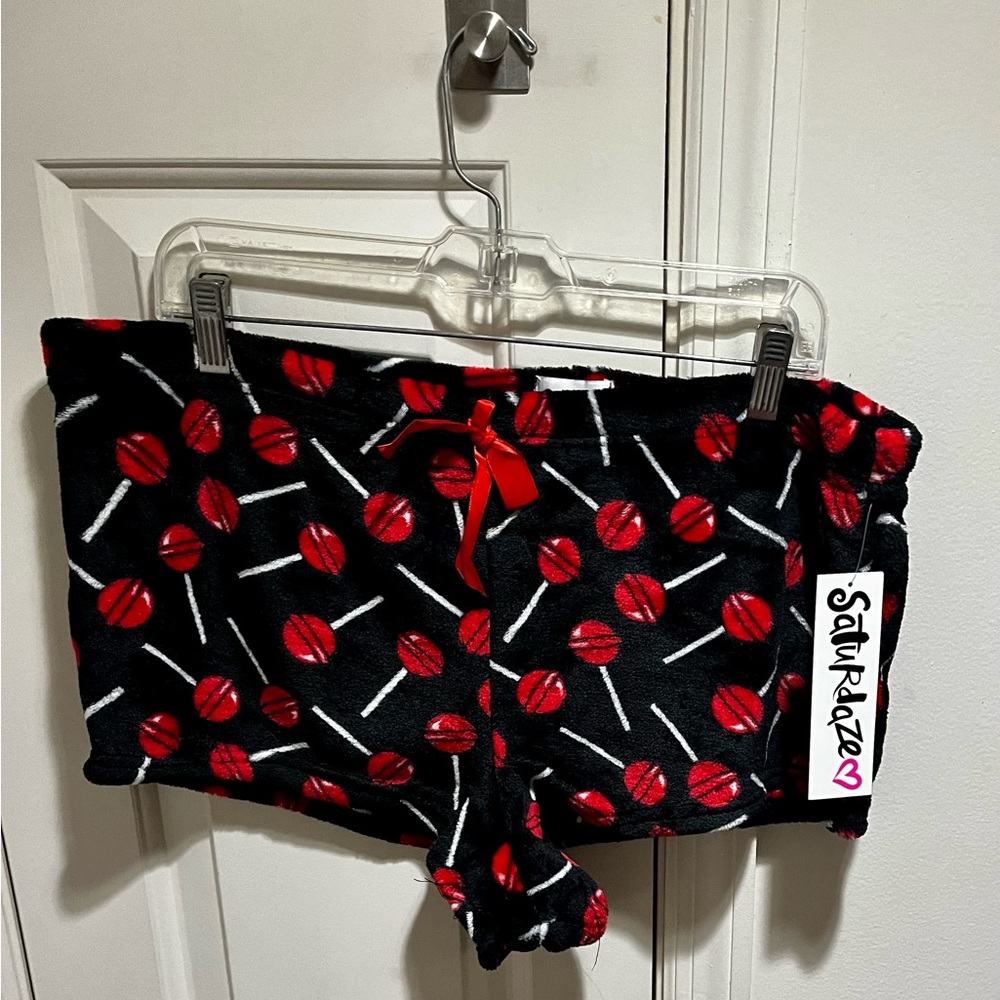 NWT Saturdaze ♥️ plush lollipop theme plus size pajama shorts
